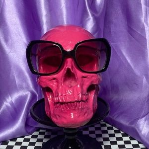 Marc Jacobs Signature Oversized Sunglasses w/Green & Clear Swarovski Crystals